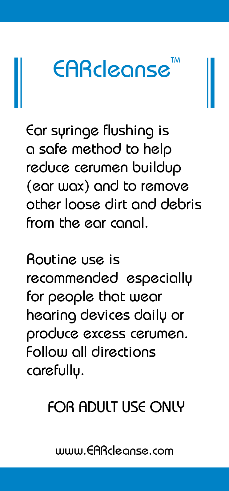 Earcleanse syringe side of box